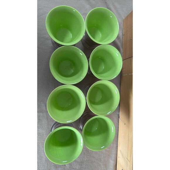 Lot 0f 8 Vintage Raffiaware Burlap Dessert Cups 1950's - Picture 3 of 4